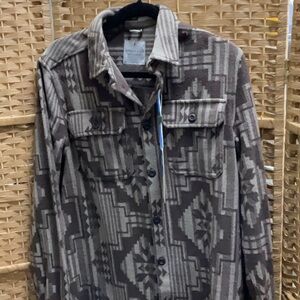 Men's Geometric Pattern Shirt - Brown